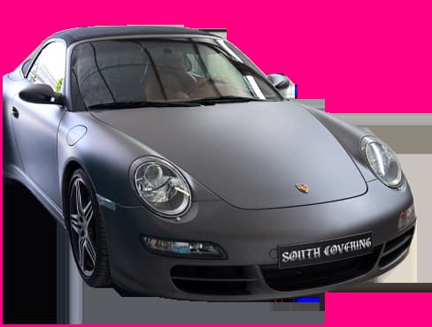 Photo porsche total covering gris mat